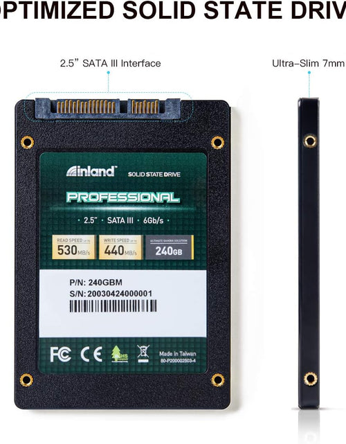 Load image into Gallery viewer, Professional 240GB SSD 3D NAND SATA III 6Gb/S 2.5&quot; 7Mm Internal Solid State Drive (240G)
