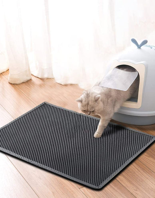 Load image into Gallery viewer, Cat Litter Mat, 15X24 Inch Litter Box Mat,Honeycomb Double Layer Trapping Litter Mat Design,Waterproof Urine Proof Kitty Litter Mat,Easy Clean Scatter Control (Grey, 15X24 Inch (Pack of 1))
