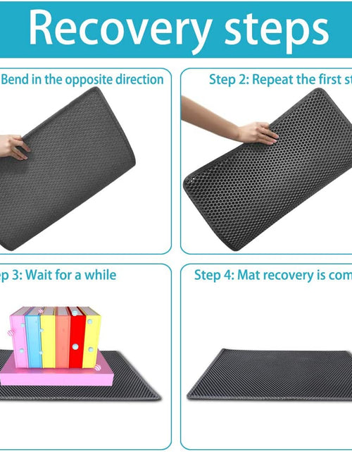 Load image into Gallery viewer, Cat Litter Mat, 15X24 Inch Litter Box Mat,Honeycomb Double Layer Trapping Litter Mat Design,Waterproof Urine Proof Kitty Litter Mat,Easy Clean Scatter Control (Grey, 15X24 Inch (Pack of 1))

