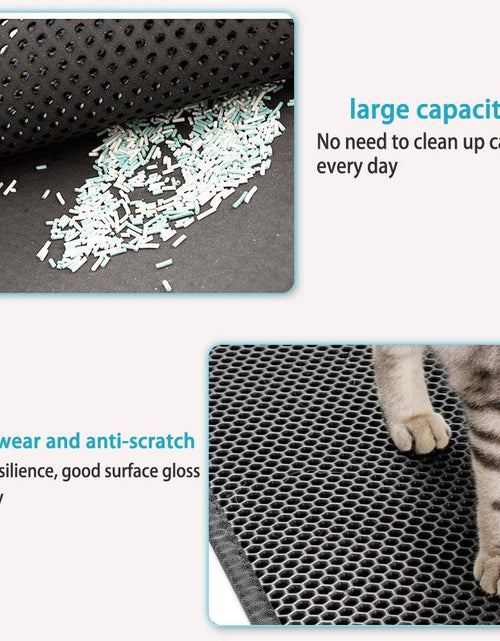 Load image into Gallery viewer, Cat Litter Mat, 15X24 Inch Litter Box Mat,Honeycomb Double Layer Trapping Litter Mat Design,Waterproof Urine Proof Kitty Litter Mat,Easy Clean Scatter Control (Grey, 15X24 Inch (Pack of 1))
